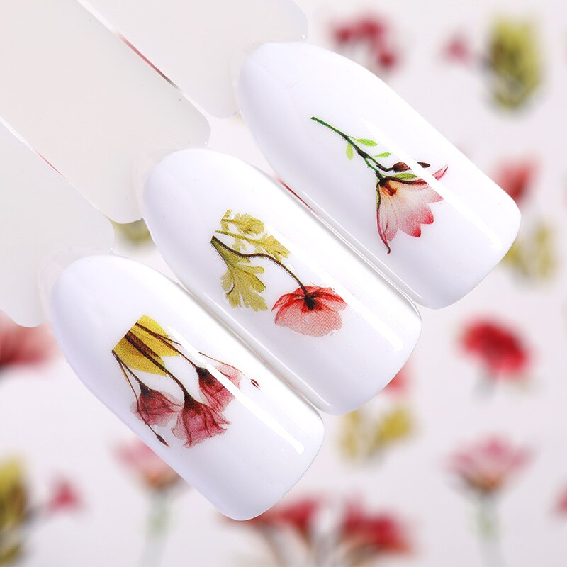 Maple Leaf Ontwerpen Nail Art Water Decals Zomer Fruit Nail Transfer Sticker Citroen Oranje Aardbei Cherry Nail Art Decoraties: 27