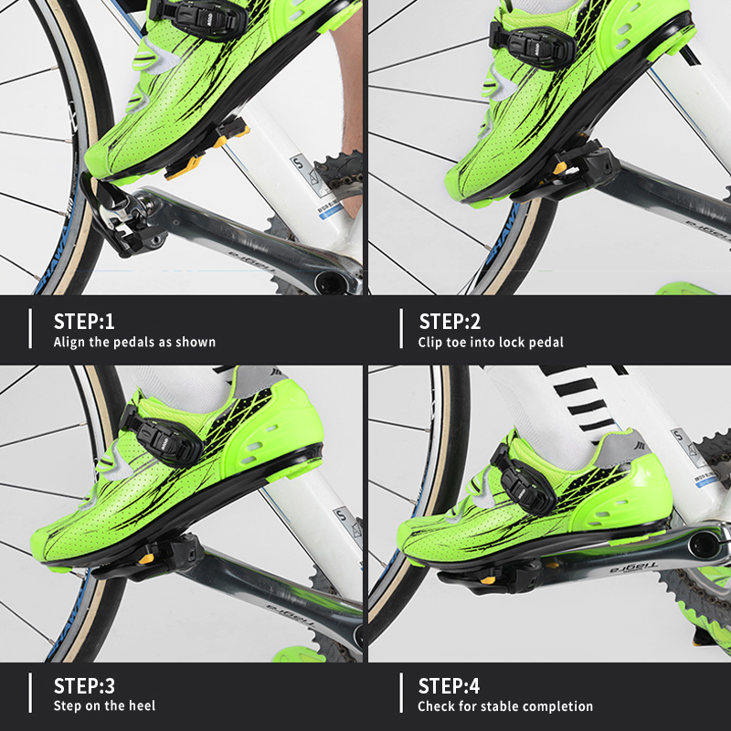 Pedales de bloqueo para bicicleta de carretera, pedales para zapatos de bloqueo, pedales autoblocantes sin clip para sistema Look Keo