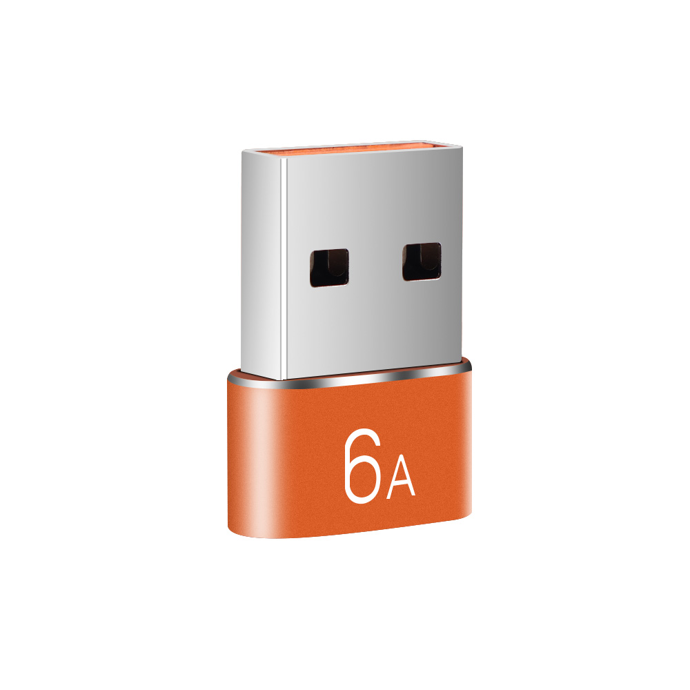 6-1szt. 6A Typ C żeński na USB A męski Adapter OTG Konwerter USB-C do Macbooka Xiaomi Samsung Oneplus Adapter złącza kablowego: Czerwony