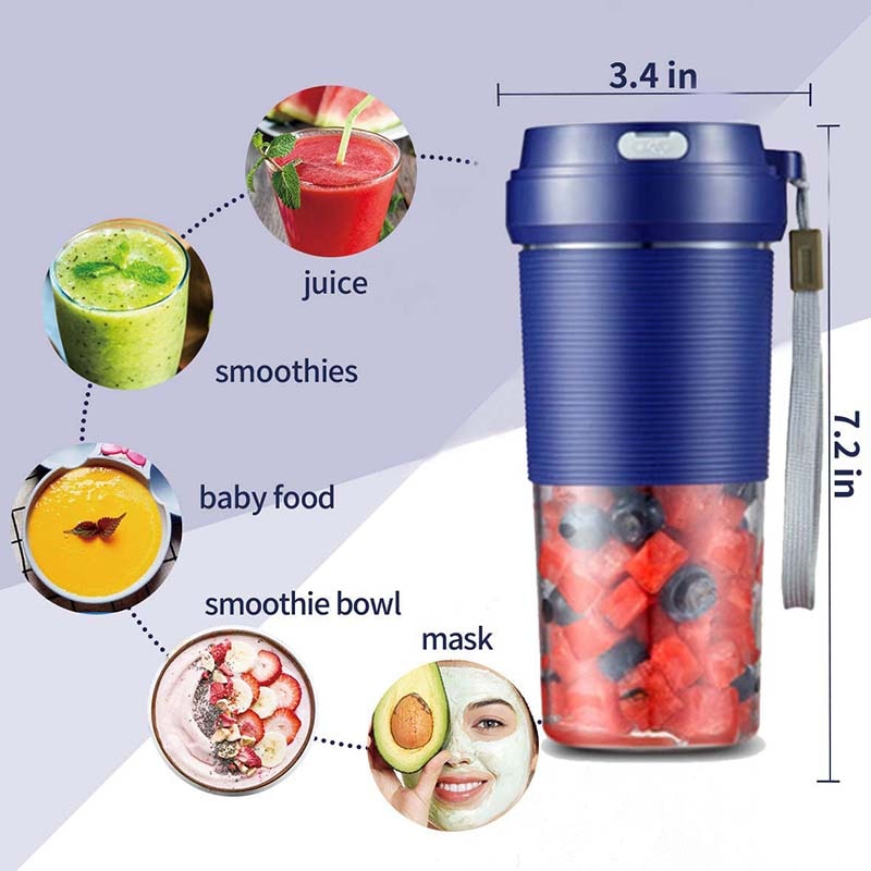 Frullatore Senza Fili Portatile – USB Ricaricabile, 400ml, 40W, Per Frullati E Succhi, Nuovo