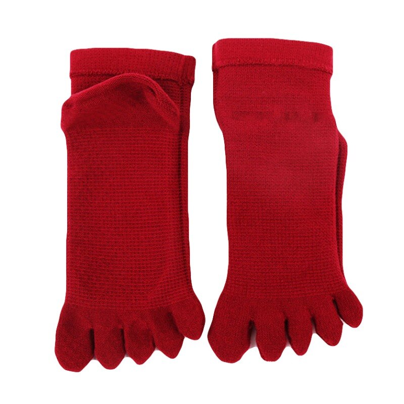 1 par yoga tå strumpor halkfria handskar set full finger strumpor handskar kostym bomull svett absorberande sport strumpor