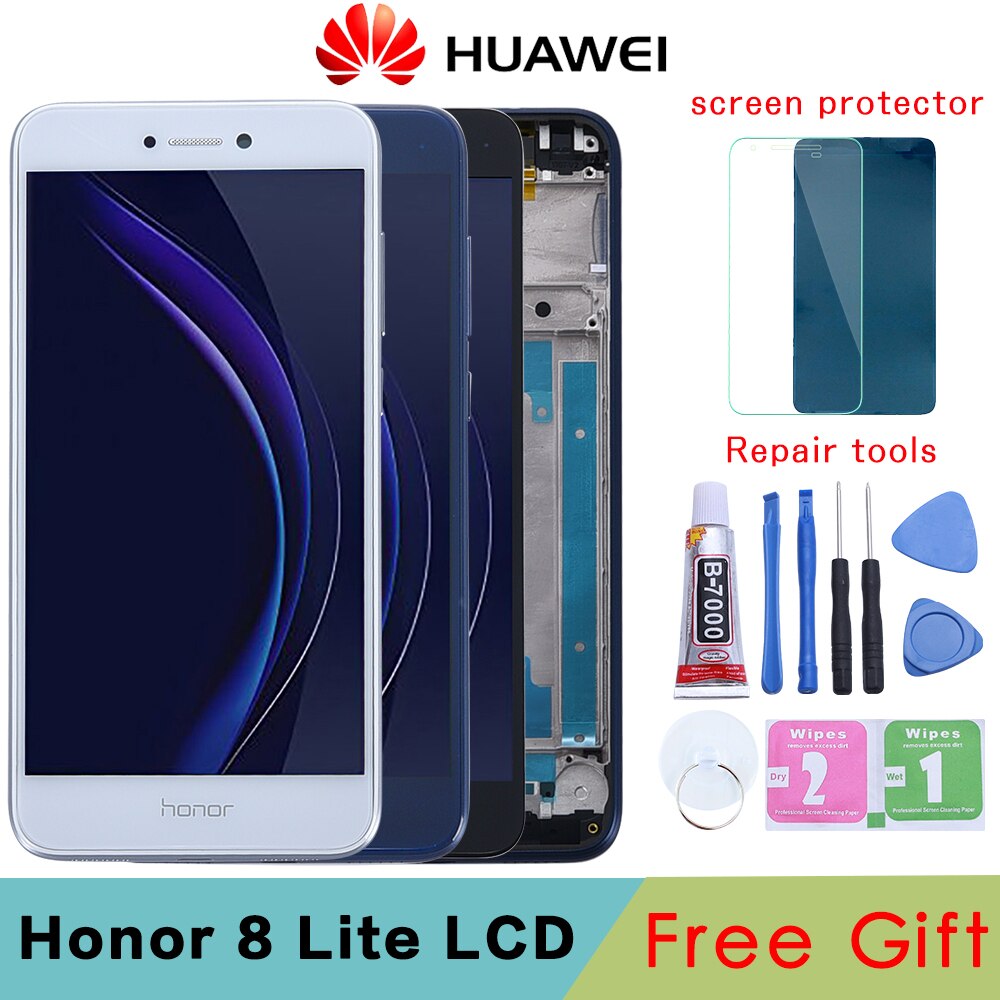 Huawei Honor 8 Lite LCD écran tactile numériseur assemblée pour Huawei Honor 8 Lite LCD avec cadre PRA TL10 LX1 LX3 écran