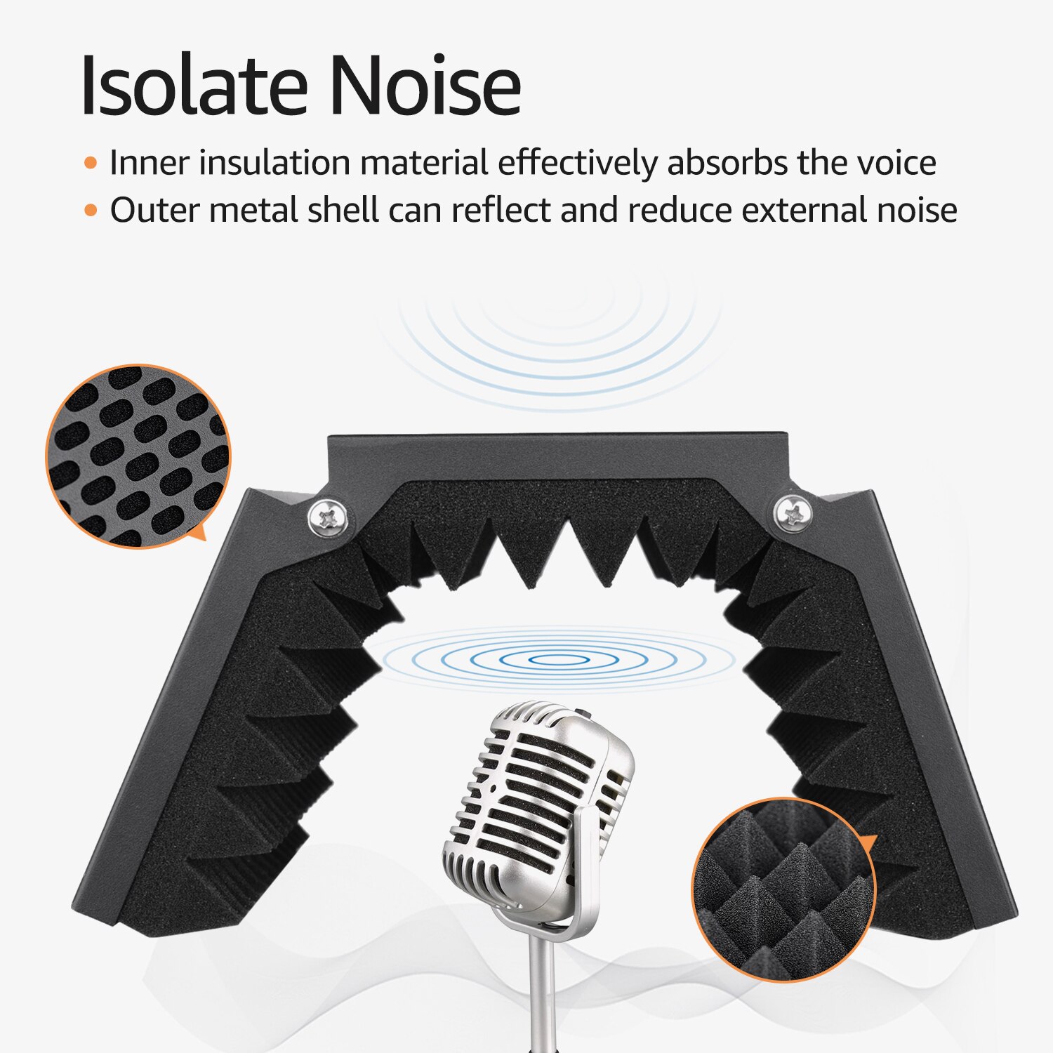 Professionele Studio Opname Microfoon Isolatie Shield Filter Microfoon Wind Screen Eva Foam Geluid Absorberende