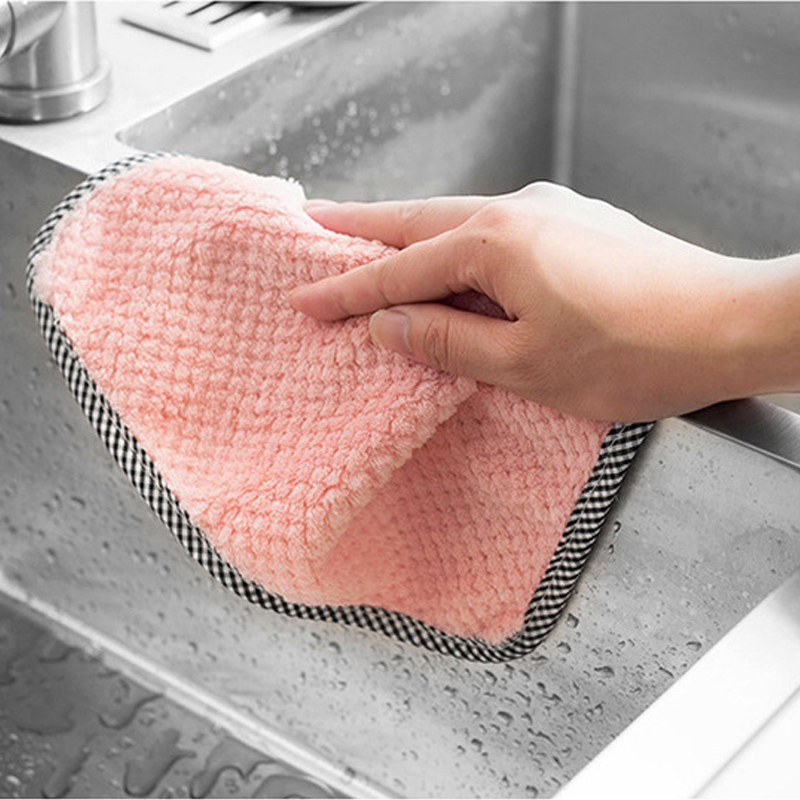 25*25cm strofinaccio da cucina straccio super assorbente asciugamano in microfibra strofinacci lavare piatti stracci forniture per la pulizia della casa
