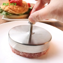 Rljlives 1 pc 9.5cm runde form hamburger presse rustfrit stål svinekød oksekød tærte burger gør skimmel køkkenredskaber