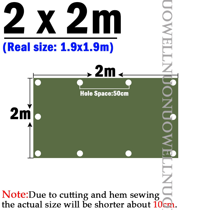 Donker-Groen Zeildoek Organische Siliconen Canvas Tuin Pergola Cover Outdoor Camping Tent Luifel Zeil Boot Truck Regendicht Doek: 2x2m