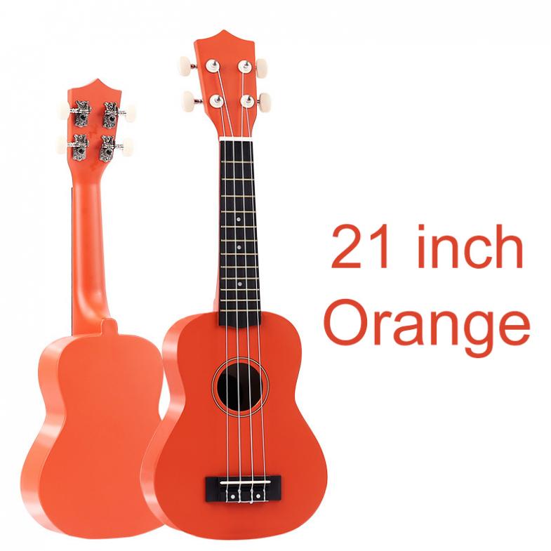 21 Inch Soprano Carbon Fiber Ukulele Colorful Acoustic 4 Strings Hawaii Guitar Instruments for Birthday / Christmas: Orange