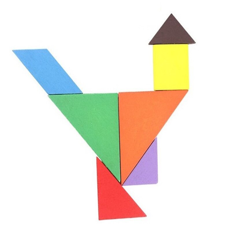 Kleurrijke Vierkante Iq Tetris Game Funny Houten Tangram Brain Teaser Puzzel Educatieve Developmental Kinderen Toy