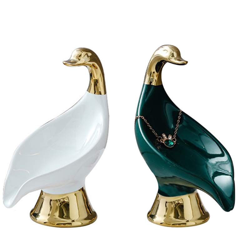 Porte-savon en céramique en forme de cygne, support de comptoir, porte-savon pour évier, étagère de rangement pour éponge de cuisine et salle de bain