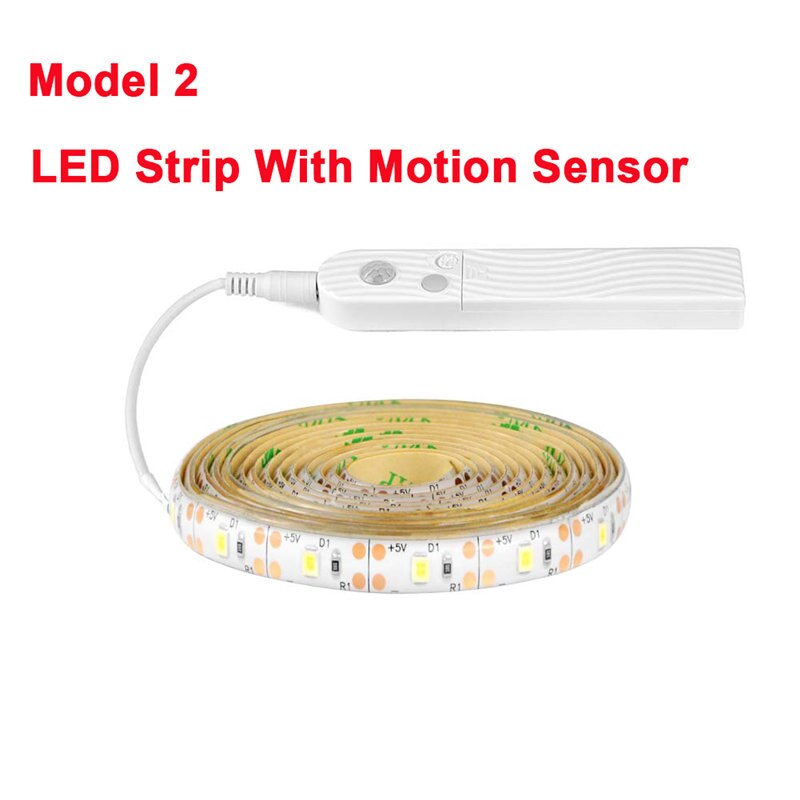 1M/2M/3M DC 5V Motion Sensor LED Night Light Kitchen Lighting Cupboard Closet Bed Room PIR Sensor Detector Light Strip Lamp