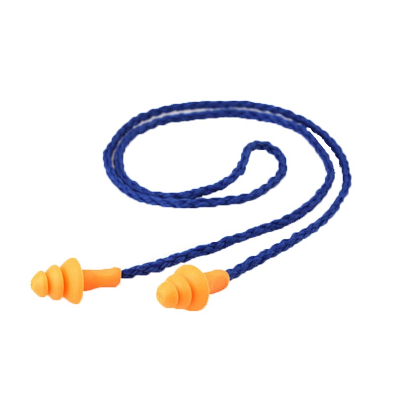 Soft Silicone Corded Noise Cancelling Ear Plugs Ears Protector Reusable Hearing Protection Noise Reduction Earplugs Ear Muffs