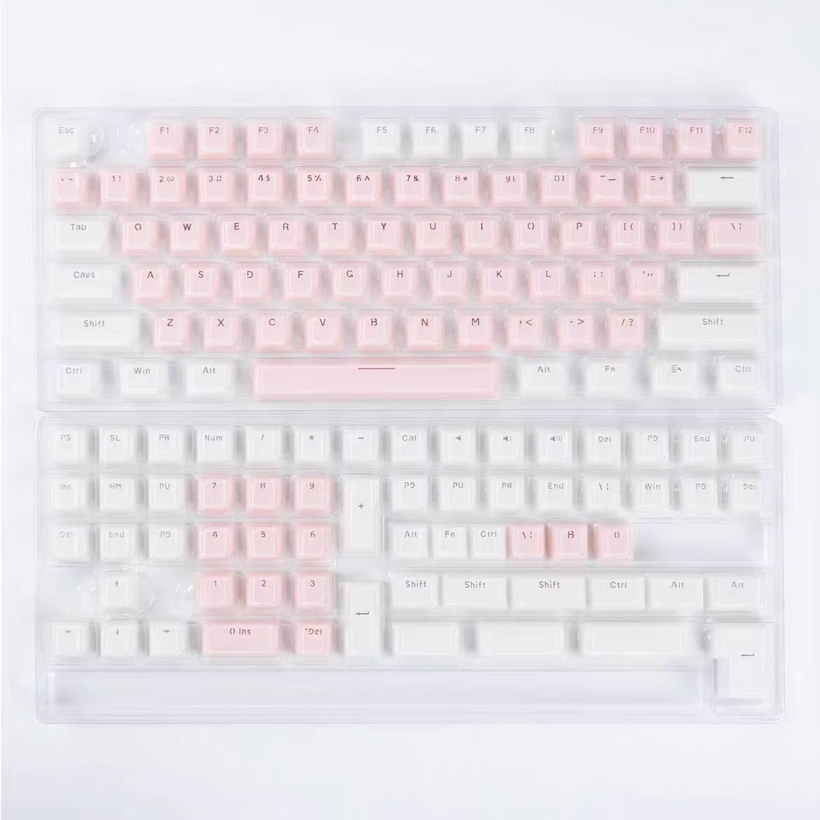 Capuchons de touches translucides ronds en MSI, profil OEM pour clavier mécanique, aucun MX, touches rétroéclairées en cristal de glace, barre d'espace ISO