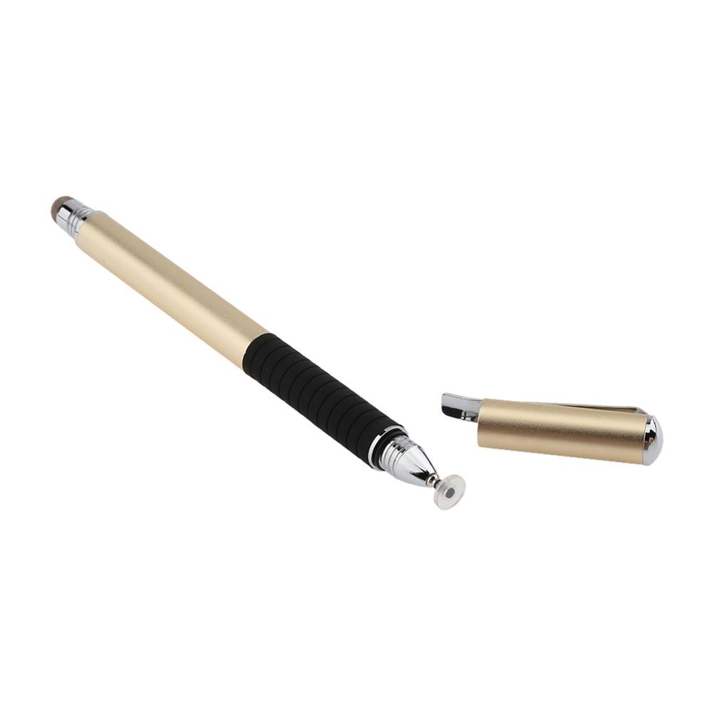 2 en 1 écran tactile capacitif dessin stylet stylo avec stylo chapeau Portable stylo pince pour iPhone téléphone intelligent tablette PC ordinateur: Or
