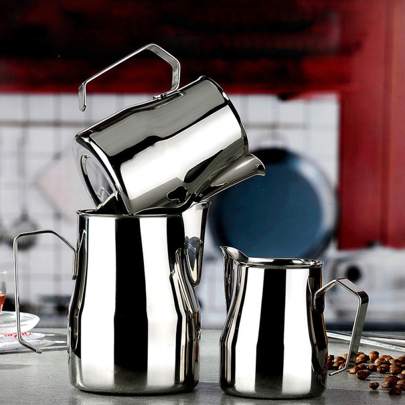 Stainless Espresso Coffee Pitcher Latte Milk Frothing Jug Kitchen 350ml 500ml 750ml