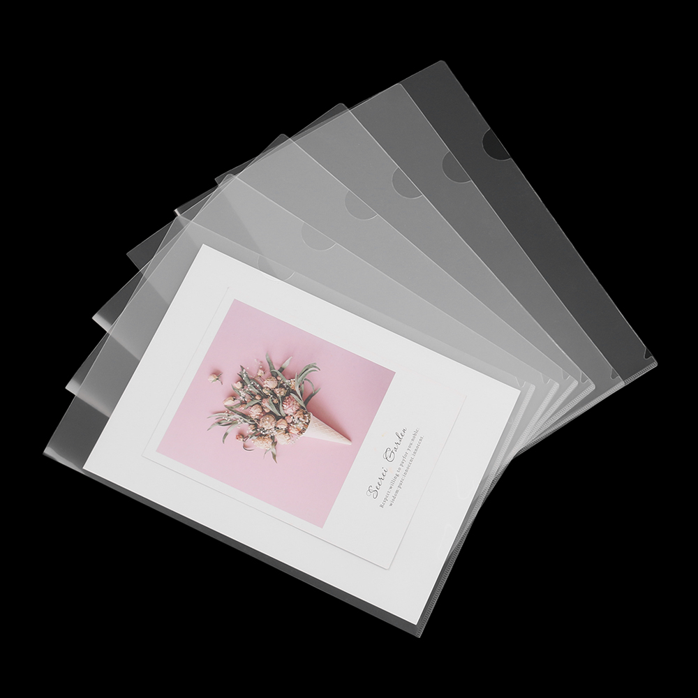 Carpeta A4 transparente L de 3 uds., porta documentos, clasifica los protectores de papel, bolsillos de almacenamiento, herramienta organizadora de colección de álbumes