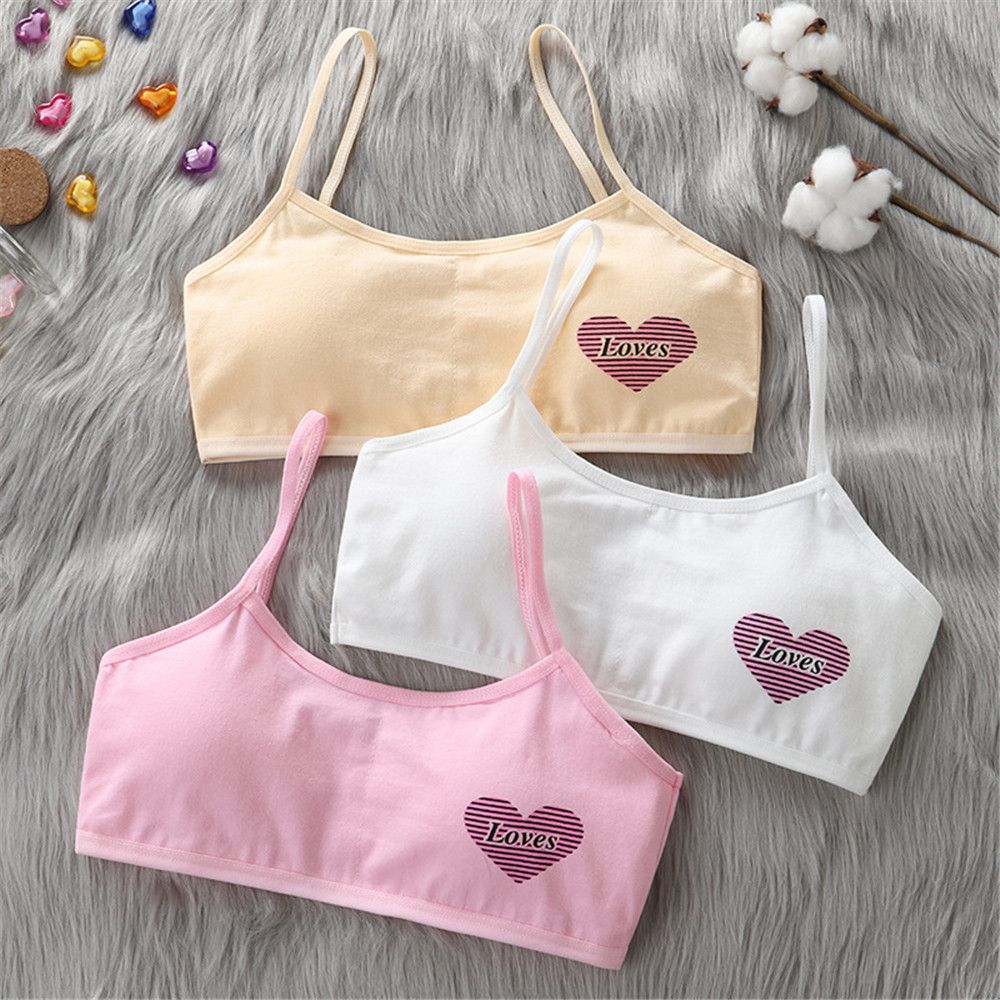 10-15 Years Old Kids Underwear Bra Girl Cotton Clothes Cute Camisole Children Vest Heart Baby Bra Kids Tank Top