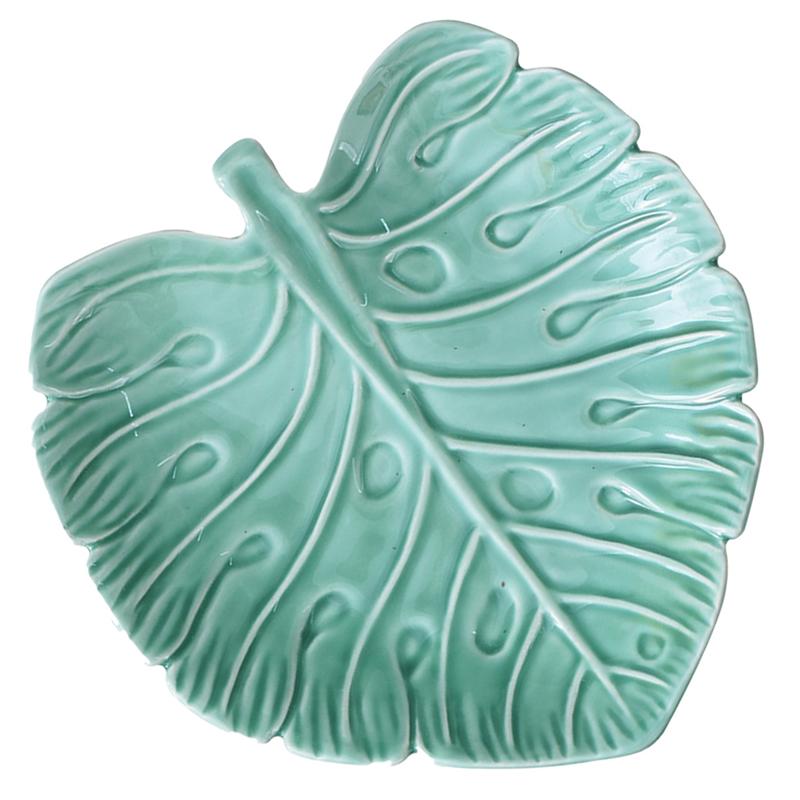 Leaf Shape Ceramic Dessert Tray Food Serving Tray Food Tray Food Container Dessert Plate for Banquets Restaurant Party