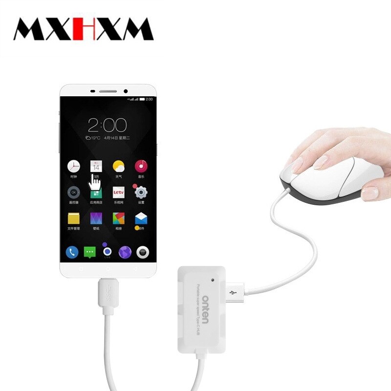 Mxhxm 4in1 Extension USB3.0 High-Speed Netwerk Kabel Seperater Type-C 3.1 Hub Concentrator