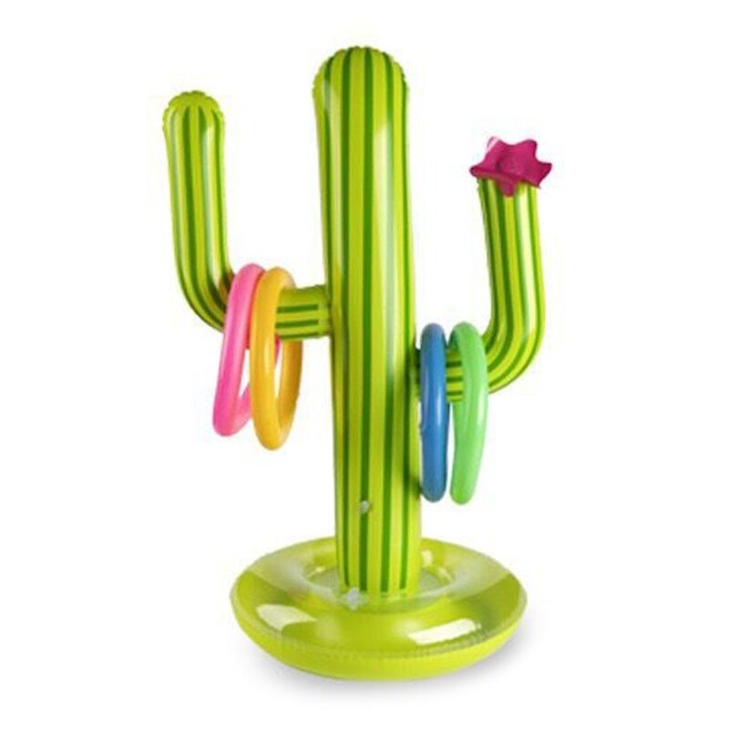 Inflatable Cactus Outdoor Games Pool Float Water Toys Inflatable Pool Float Ring Toys Realistic Ring Toss Game for Sea: Default Title