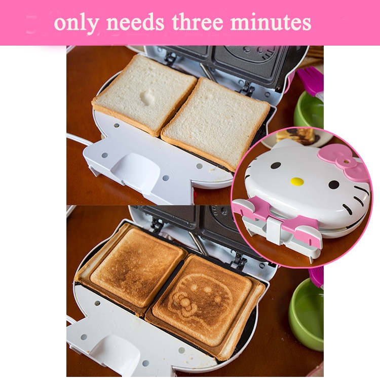 cat waffle sandwich bread machine electric baking pan breakfast