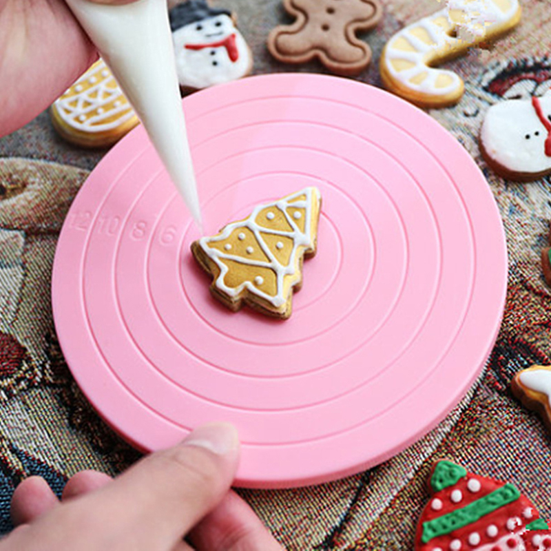 Kuchen Plattenspieler DIY Anti-Schleudern Kuchen Drehtisch Mini Fondant Dreh Plattform Runde Cookie Ständer Rotierenden Backen Küche Werkzeuge