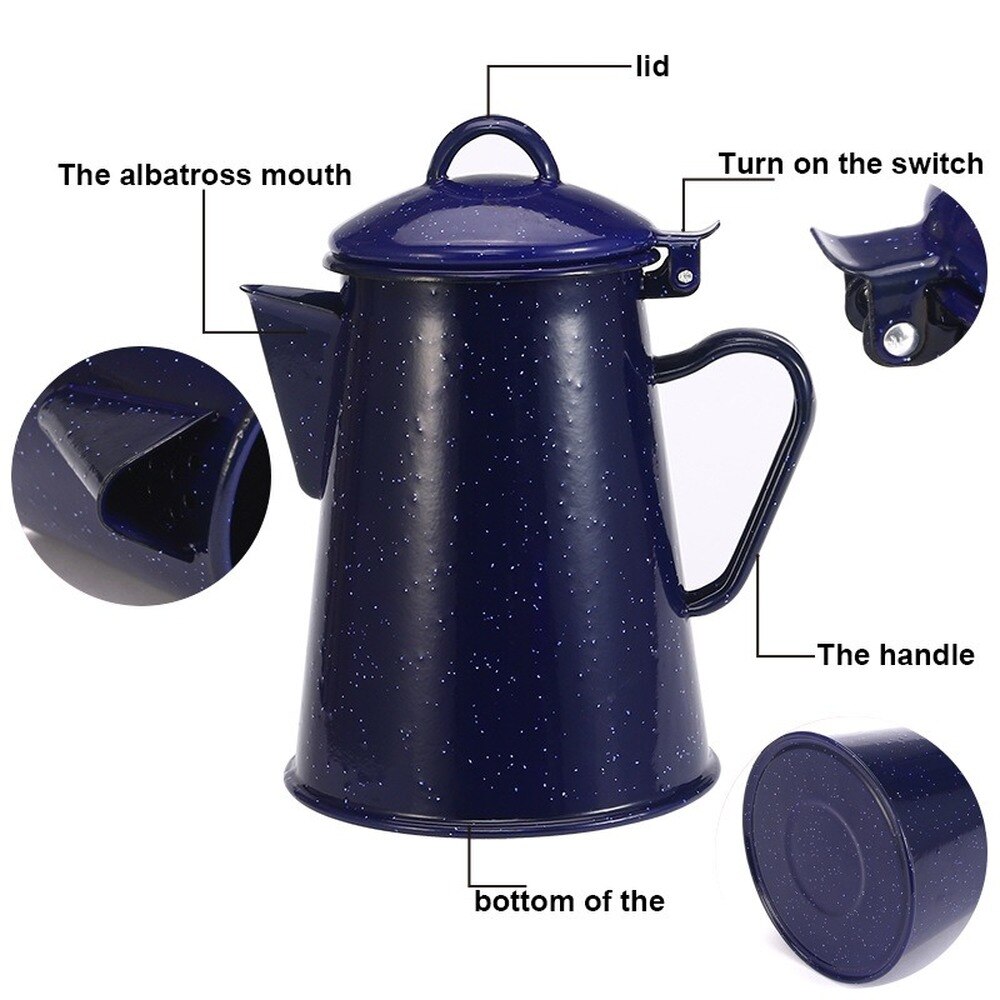 0.8L-2.4L Emaille Koffiepot Hand Thee Emaille Ketel Inductie Fornuis Gasfornuis Emaille Ketel Universele Voor Thuis Keuken