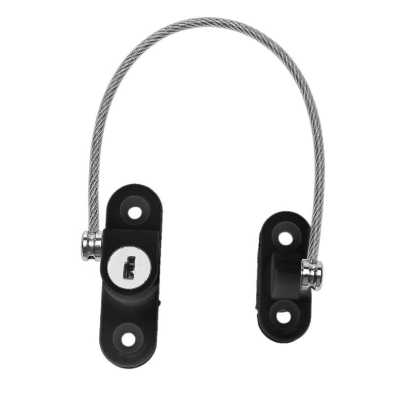 Door Window Security Lock Aluminum Alloy Door Window Restrictor Limiter Key Children Security Car Window Cable Limit Lock