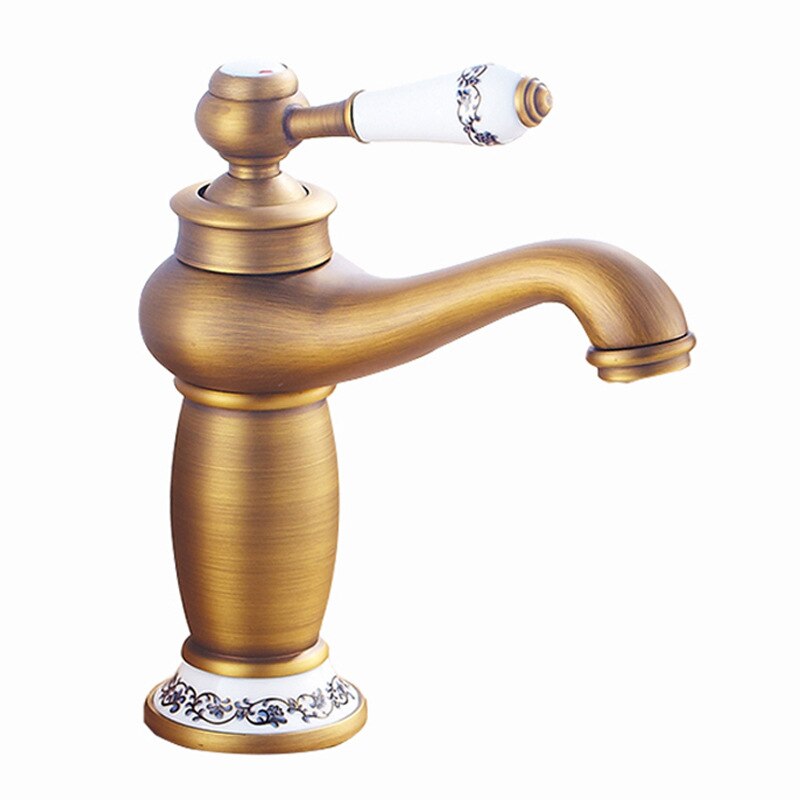 Bathroom Faucet Antique Bronze Basin Sink Solid Brass Vintage Style Single Handle Water Mixer Faucets