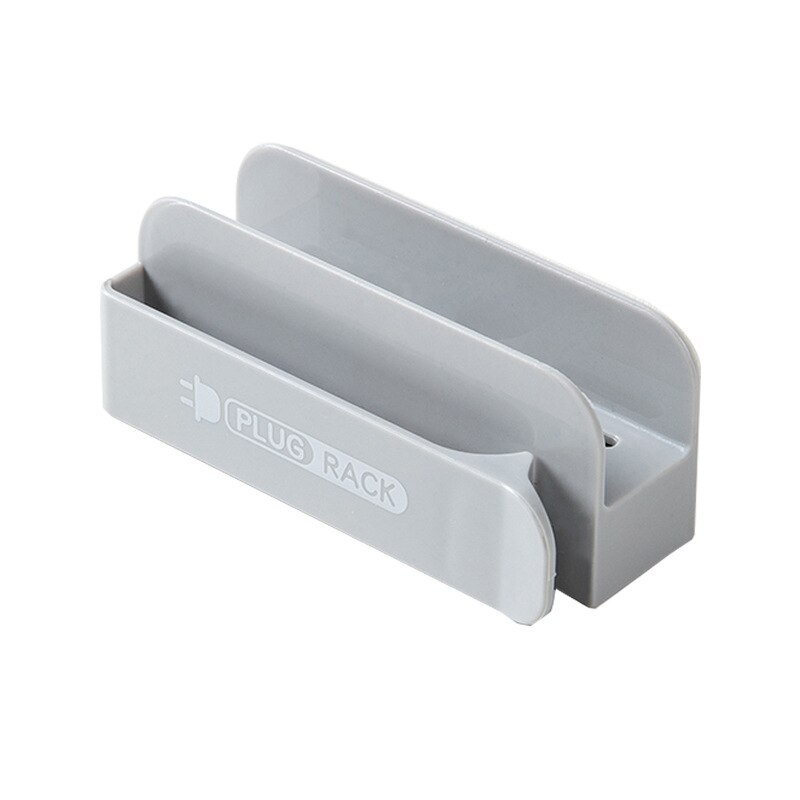Opberghaken voor stekkers, oprolbare stekkerhouder, thuiskantoor, keuken, badkamer, zelfklevend opbergrek, oplaadrek voor mobiele telefoon: Grijs
