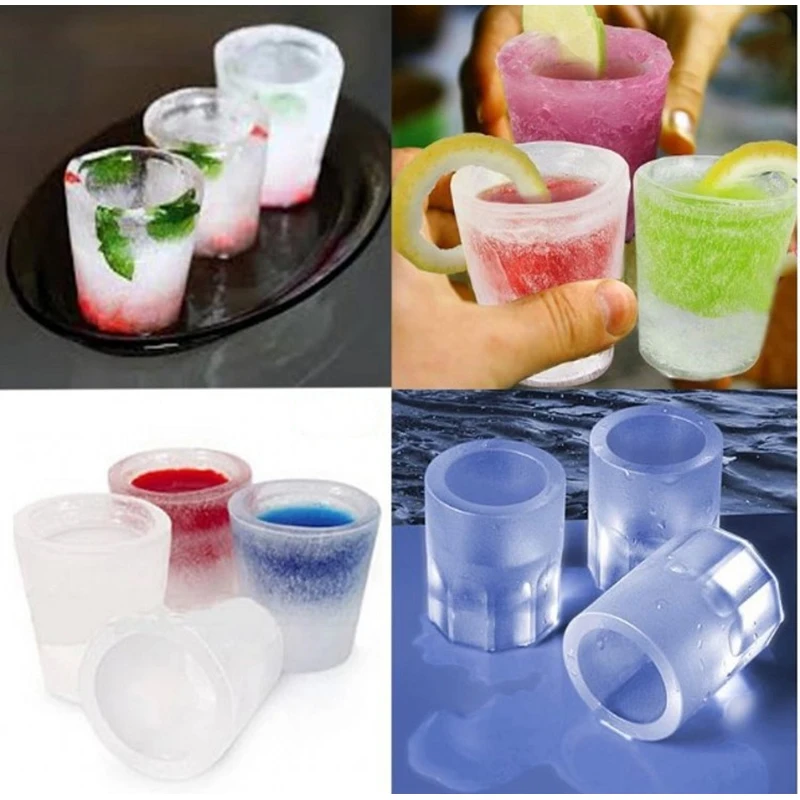 Ice Cup Cube Tray Mold Makes Shot Glasses Ice Mould Novelty Ice Cube Tray Summer Drinking Tool Ice Shot Glass Mold