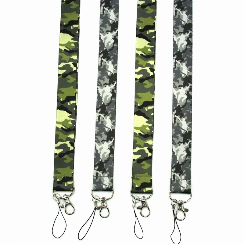 camouflage neck lanyard keychain ID card fitness mobile phone belt USB badge clip DIY sling