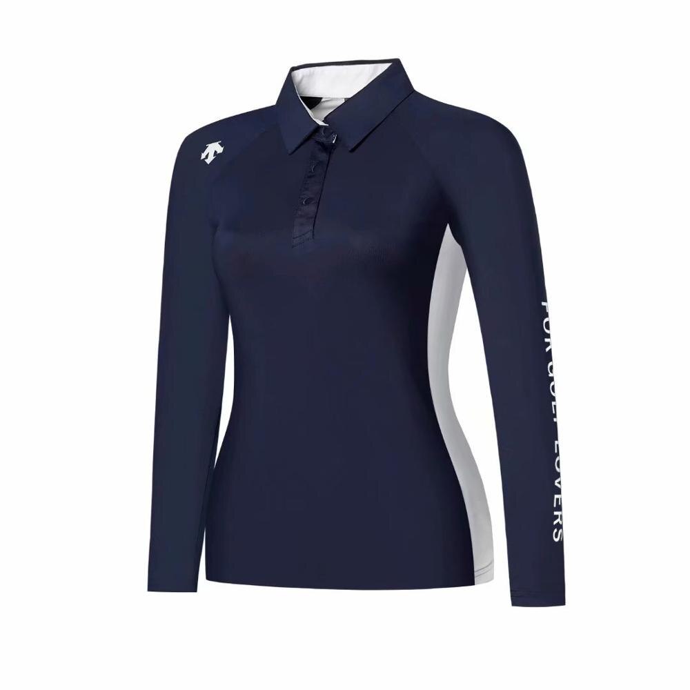 Kvinders sportsbeklædning langærmet golf t-shirt 2 farver golf tøj s-xxl vælg fritid golf tøj: Kongeblå / Xl