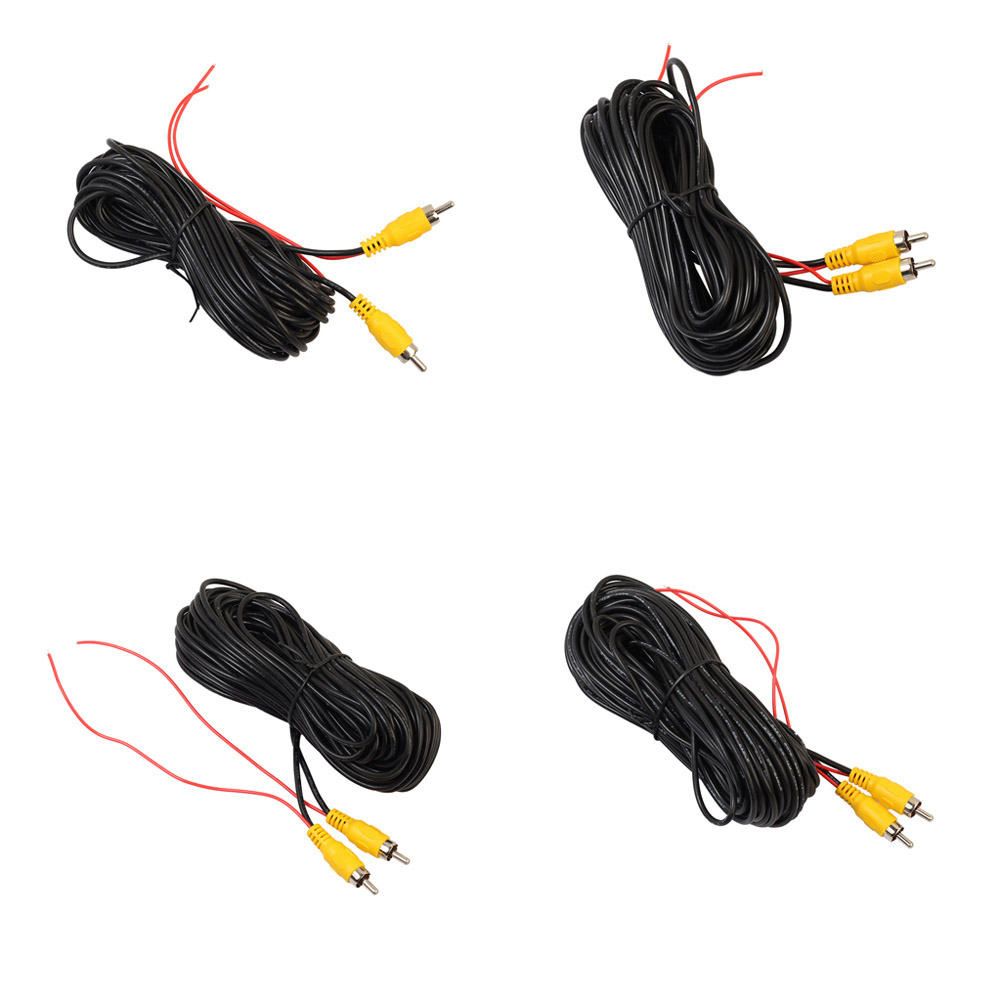 5/1PCS RCA Car Audio Cable Weatherproof RCA Male To Male Camera View Rear Video Cable with Detection Wire Auto Accessories