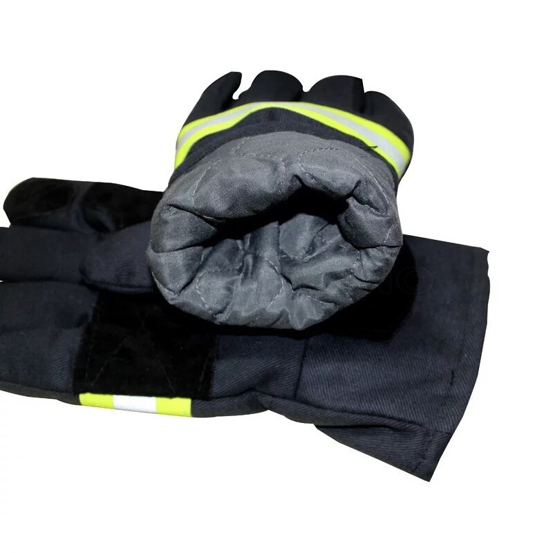 Firefighter's Hand Protective Safety Gloves Fire Rescue Flame Retardant Working Gloves with Reflective Material Tape