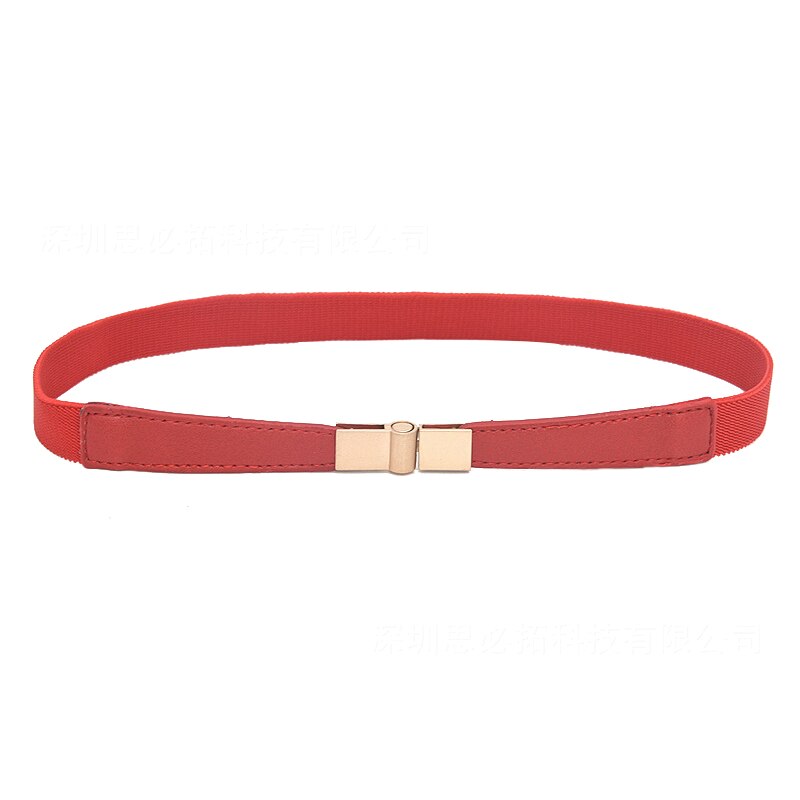Cinturón fino para elástico Mujer, cinturón negro, rojo y blanco, ceinture: Red