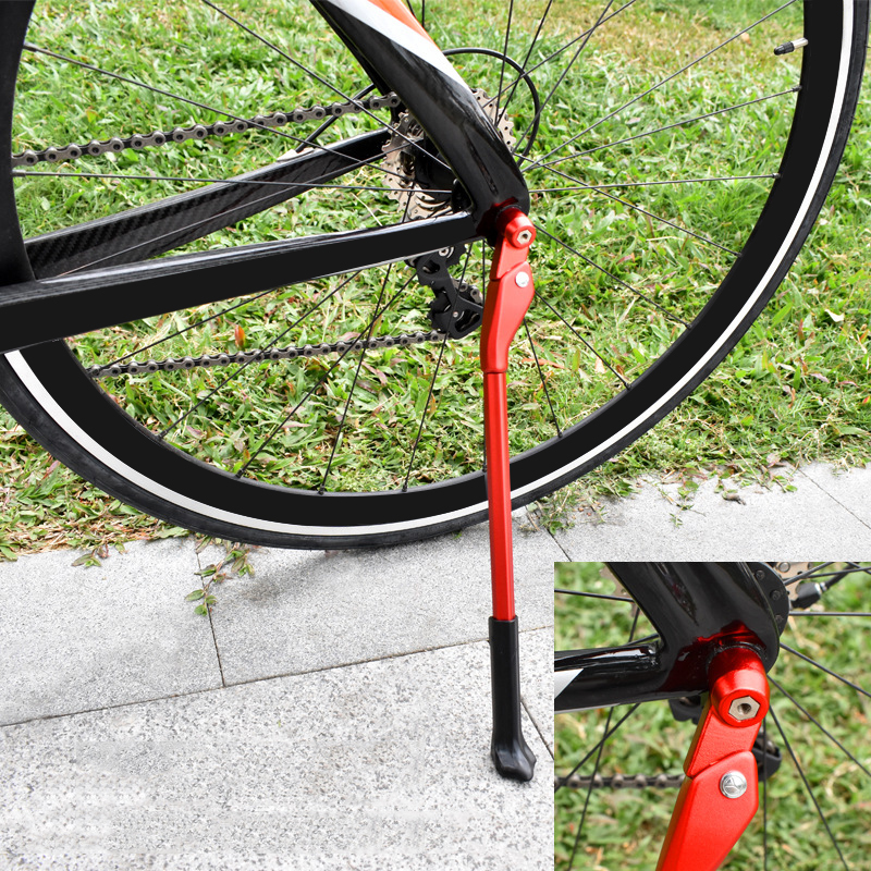 Justerbar vejcykel aluminiumslegering kickstand parkeringsstativ cykelstøtte side kick stativ universal let montering cykeldele