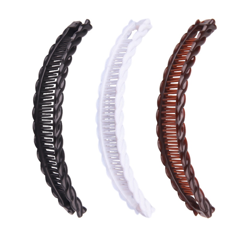 Pince à cheveux en forme de banane coréenne, de Barrettes de couleur unie pour femmes, épingles à cheveux, accessoires pour filles, pince queue de cheval