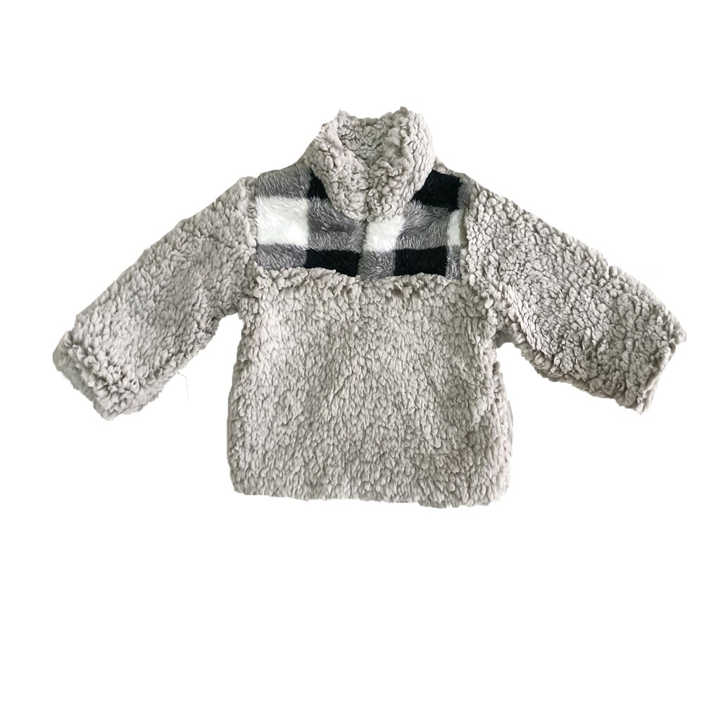 kids Lamb wool coat boy and girls warm jacket for winter babys long sleeve outwear with turn-down collar