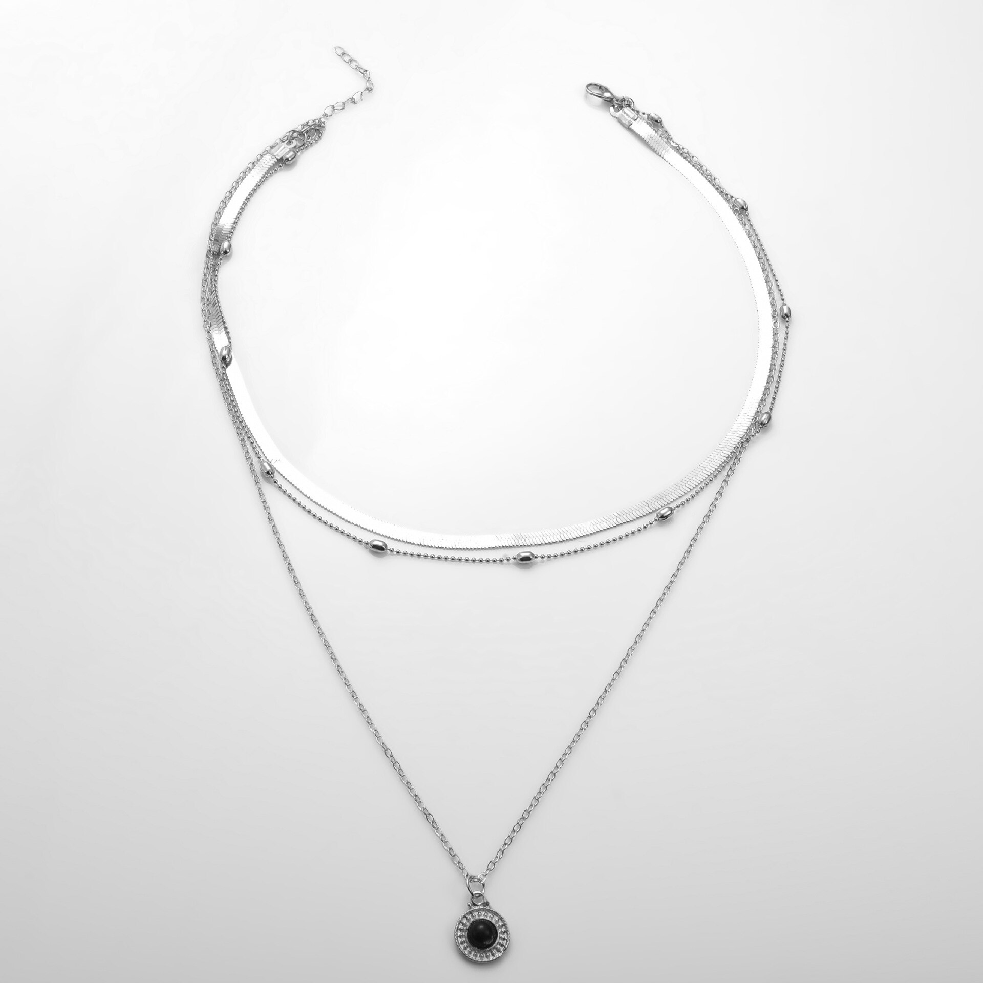 Multilayer Ketting - Blad Ketting Edelsteen - Platte Slang Bot Ketting - O-ketting - Dames Jubileum Sieraden