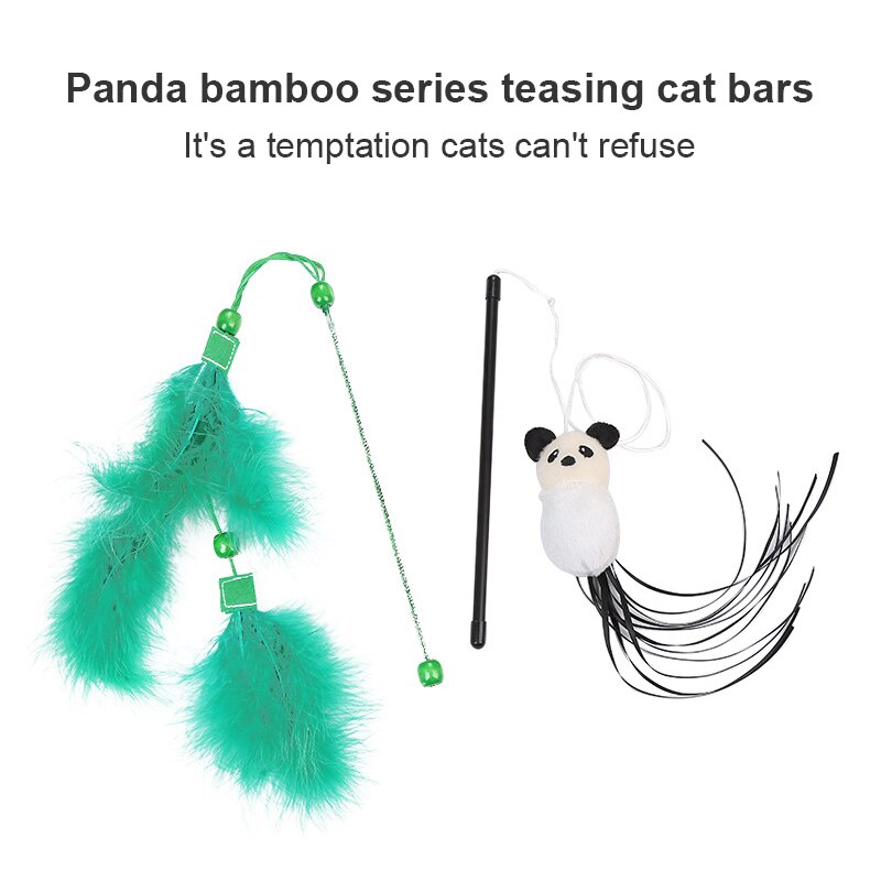 Interactieve Kat Dierbenodigdheden Grappige Kat Stok Panda Bamboe Modellering Kut Speelgoed Grappige Spelen Kat Stok