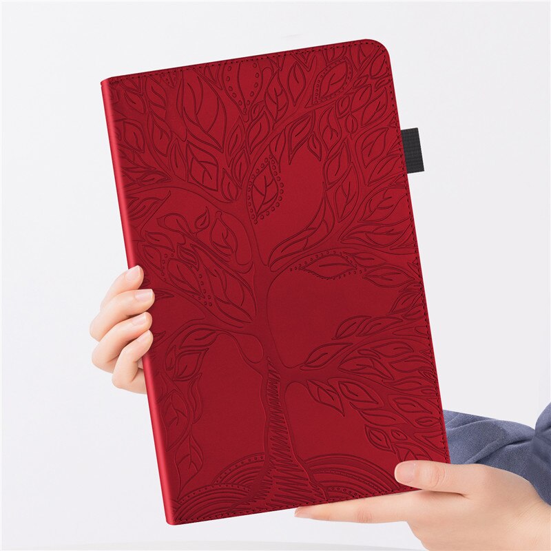 Tablet Case for iPad 8th 7th Gen 10.2" - Embossed Leather Folio Cover - Shockproof & Anti-Dust