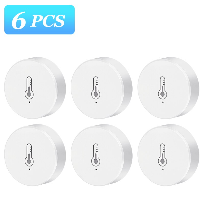 Tuya ZigBee Smart Temperature And Humidity Sensor Battery Powered Smart Home Gadgets With APP Tuya/Smart Life Alexa, Google Home: 6pcs
