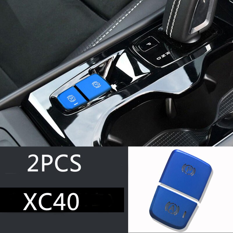 Biltilbehør til volvo  xc40 elektronisk håndbremse p lysknap pailletbeskytter bilklistermærke: Blå