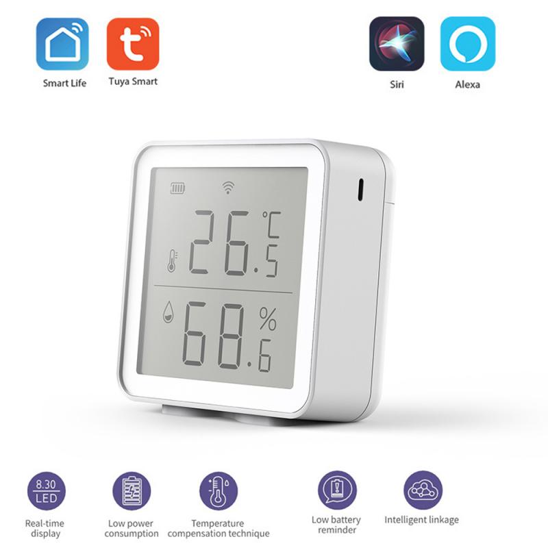 TUYA WIFI Temperature And Humidity Sensor Indoor Hygrometer Thermometer Linkage Temperature Humidity Abnormal Sensor Smart Home
