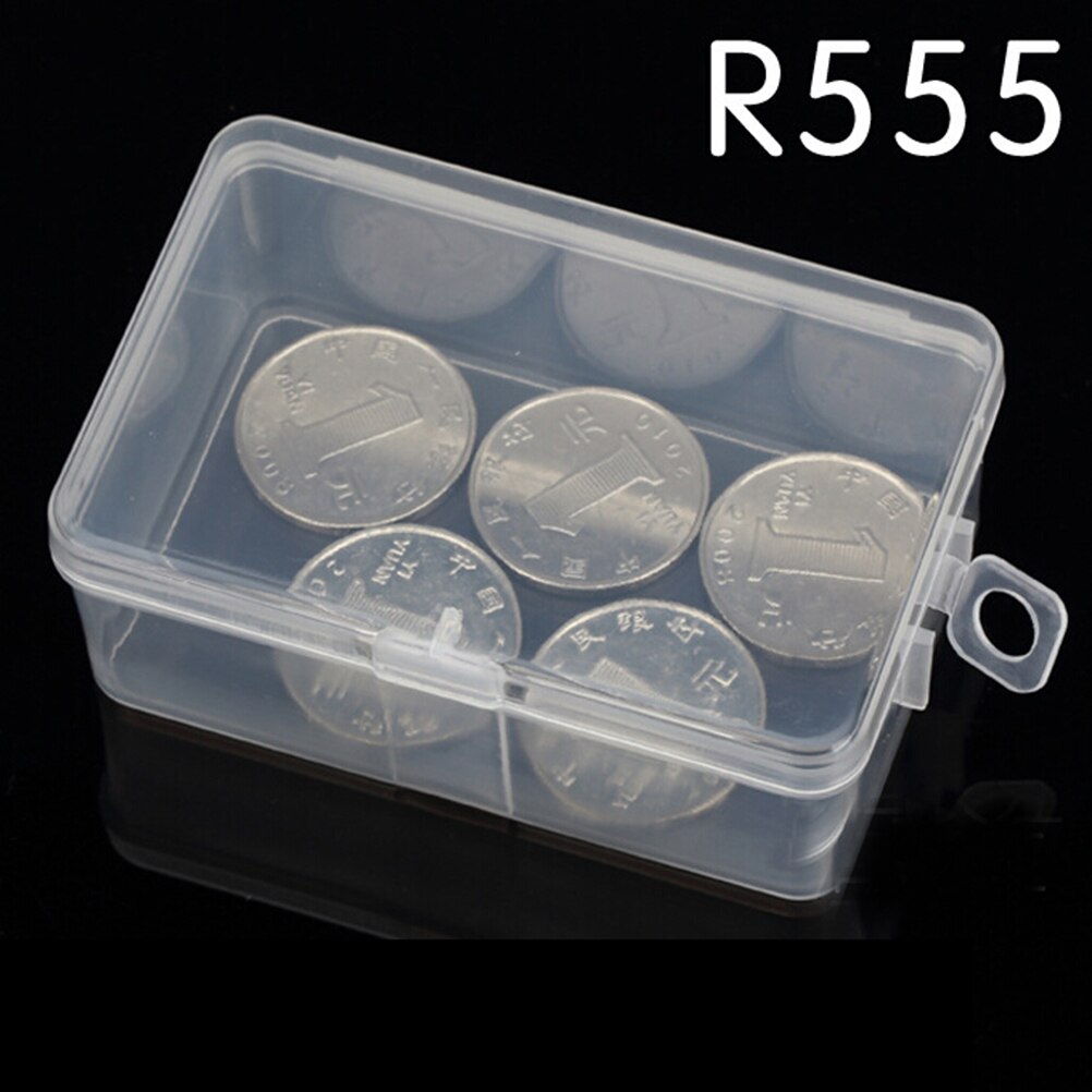 Home Storage R555 Rectangular Small Box Plastic Box Clear Plastic Transparent Packaging Box Packing Box With Cover Hook