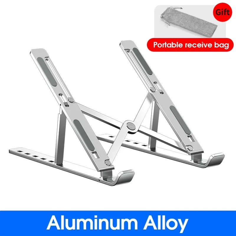 Faltbarer Laptop-Ständer, verstellbar, tragbar, Notizbuch-Halterung, Stützbasis, Halterung aus Aluminiumlegierung für MacBook, Laptop, PC-Zubehör: Orange