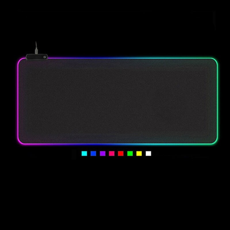 Yhsmtg Led Light Gaming Muismat Rgb Grote Toetsenbord Cover Non-Slip Rubberen Basis Computer Tapijt Bureau Mat Pc spel Muismat: 250x350x4mm