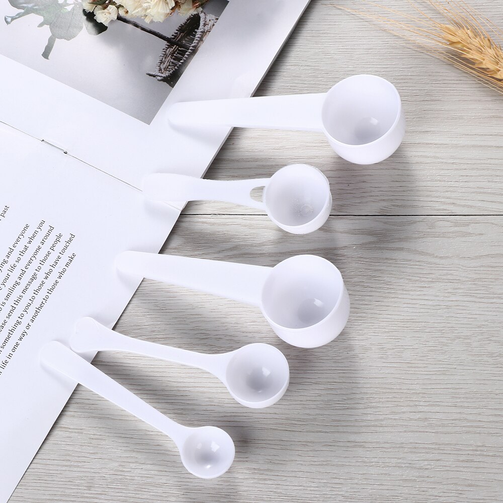 Cuchara medidora de plástico para cocina, pequeñas tazas de café, proteína, leche en polvo, Mini báscula de cocina, suministros para hornear, 1/3/5/10g, 10 Uds.