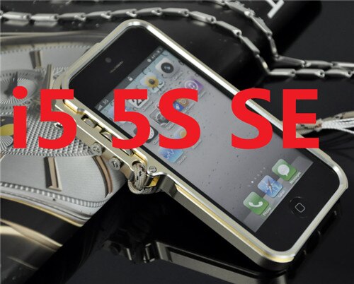 De lujo de gatillo de parachoques de Metal funda para iPhone 6x6 S 6 6 S 7 7 Plus 5 5S SE 4 4S de aluminio funda para el iPhone 7 caso: Gold for I5 5S SE