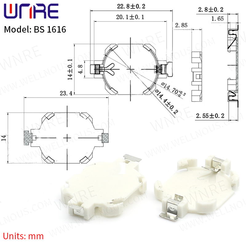 BS Battery Holder Series Coin Cell Battery Holder Black/White/Coffee Battery Storage Socket: Lavender / 10-19Pcs